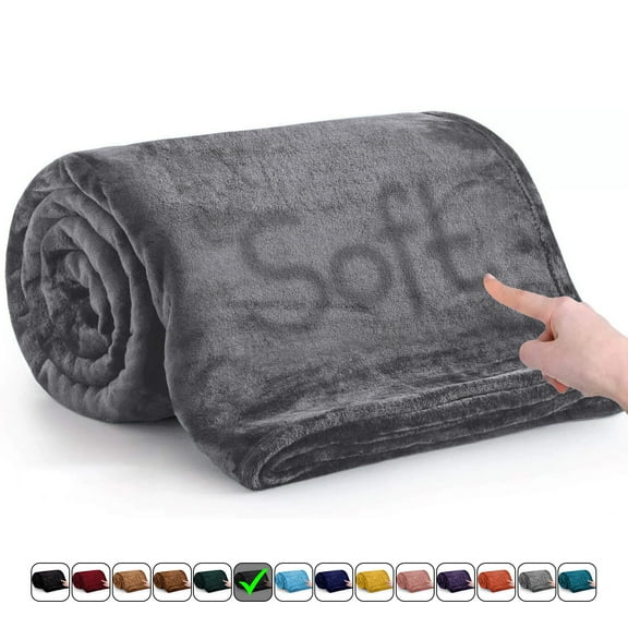 Moonlight20015 Fleece Blanket, Soft Microplush, Lightweight, Thick And Warm Cozy Comforter, Queen (90x90) Gray