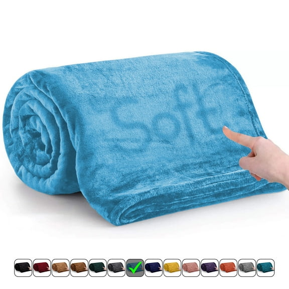 Moonlight20015 Fleece Blanket, Soft Microplush, Lightweight, Thick And Warm Cozy Comforter, Queen (90x90) Light-blue