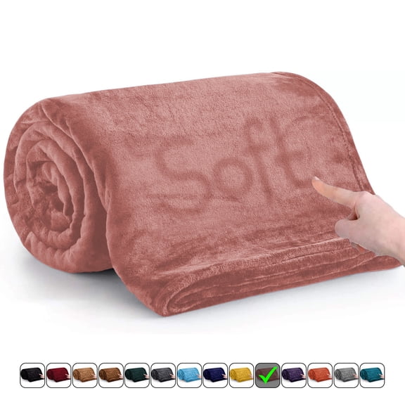 Moonlight20015 Plush Throw Pink Fleece Blanket Super Soft Warm & Lightweight Ideal for All Seasons