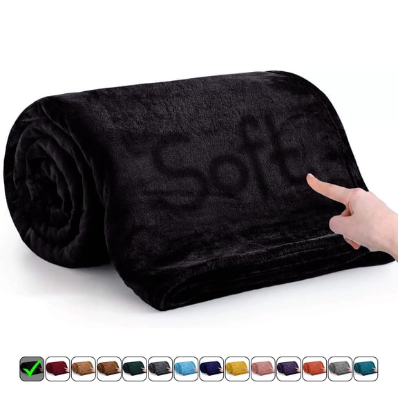 Moonlight20015 Fleece Blanket, Soft Microplush, Lightweight, Thick And Warm Cozy Comforter, Twin (60x80) Black