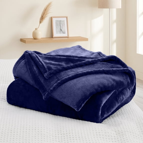 Moonlight20015 Fleece Blanket, Soft Microplush, Lightweight, Thick and Warm Cozy Comforter, Twin (60x80) Navy