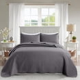 thumbnail image 1 of Moonlight20015 King Quilt Set Reversible Lightweight Bedspread with 2 Shams All-Season Comfort in Gray, 1 of 7