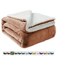 thumbnail image 1 of Moonlight20015 Sherpa Blanket Fluffy Plush Couch & Travel Blanket Reversible Throw Size Camel Color, 1 of 8