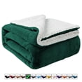 thumbnail image 1 of Moonlight20015 Sherpa Blanket Fluffy Plush Ultra-Soft Bed Blanket Reversible Queen Size Emerald Green Color, 1 of 8