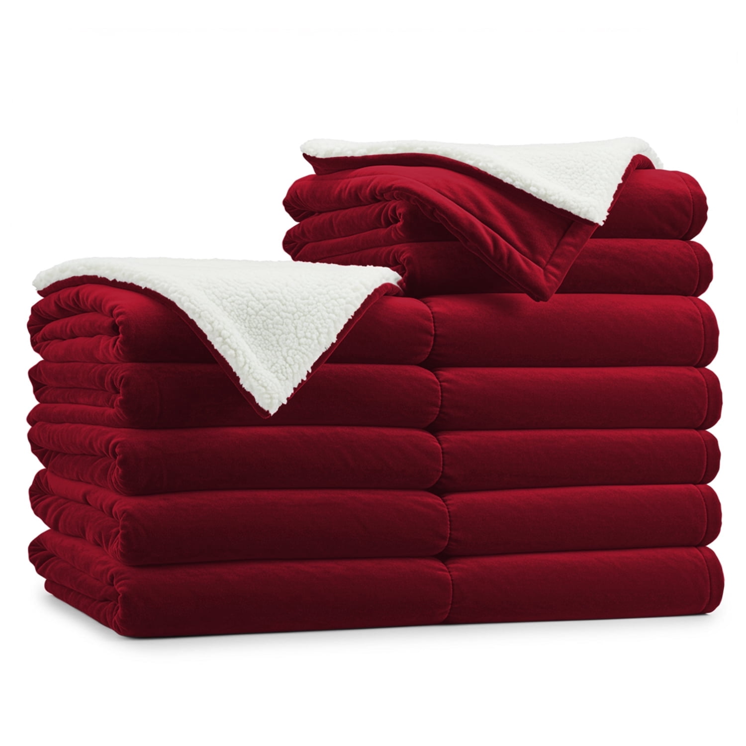 Moonlight20015 Wholesale Sherpa Fleece Throw Blankets 12-Packs Warm & Soft Plush Twin Size for Charity, Shelter, & Home Washable, Lightweight & Cozy Burgundy
