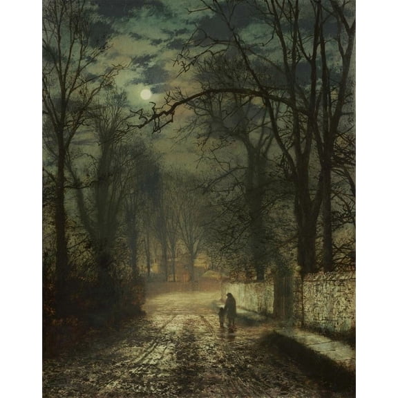 Moonlights John Atkinson Grimshaw Wall Art, Victorian Night Wall Art