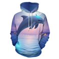 thumbnail image 1 of Moonlit Dolphin Leap-2 3D Print Hoodie Men Women Autumn Thin Pullover Sweatshirt Vintage Streetwear Tops, 1 of 6
