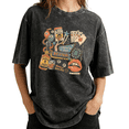 thumbnail image 1 of Moonlit Dust Motel Desert Moon Cactus Retro Wash Print Tshirt S-2XL Washed Black Graphic Tees Casual Shirts for Western Lover Gift Tops, 1 of 4