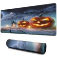 thumbnail image 1 of Moonlit Halloween Mouse Pad Glow-in-the-Dark Pumpkin in Spooky Forest, Large 31.5x11.8 Inch, Waterproof, Non-Slip Base - Ideal for Office, Gaming Laptop Gaming Mouse Pad, 1 of 7