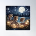 thumbnail image 1 of Moonlit Hedgehog Quest - Tiny Creatures On A Starry Night Adventure With Lanterns Poster Wall Art, Modern Wall Decor For Living Room Bedroom, 30x30 UNFRAMED, 1 of 1