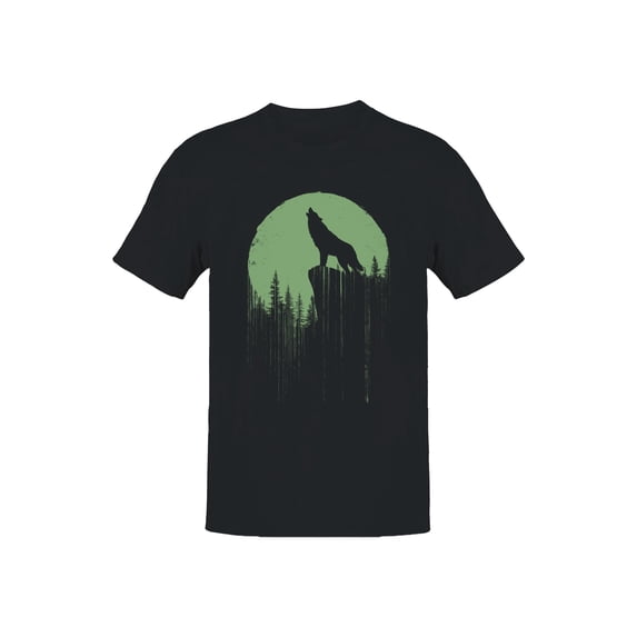 Moonlit Howling Wolf Silhouette Men's T-shirt