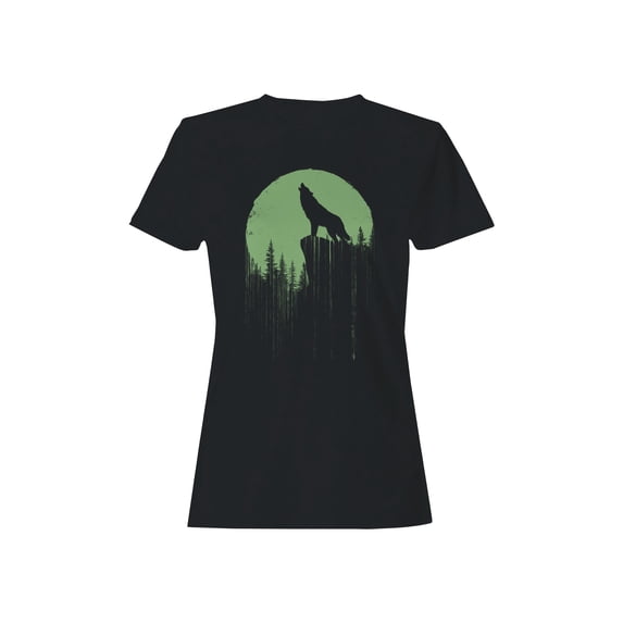 Moonlit Howling Wolf Silhouette Women's T-shirt