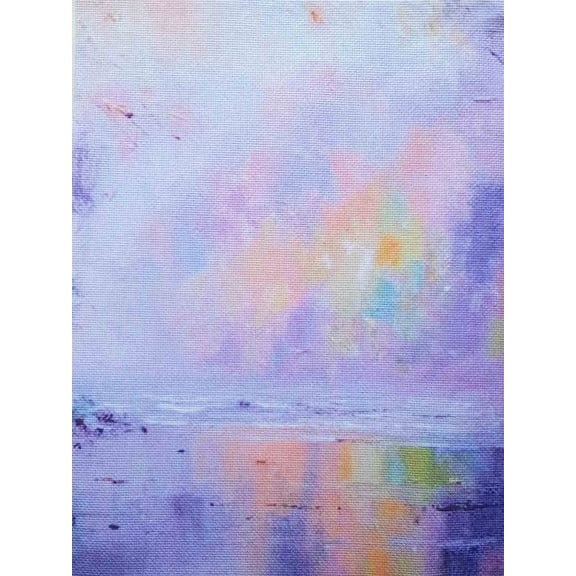 Moonlit Lake Designer Printed AIDA Fabric. Canvas for embroidery with an applied background KF-1068A