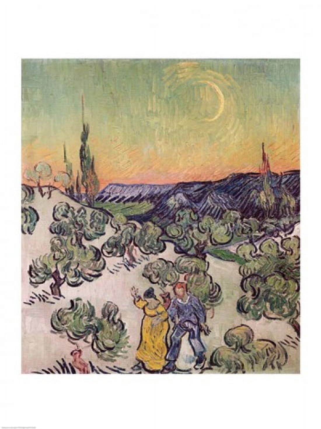 Moonlit Landscape 1889 Canvas Art - Vincent Van Gogh (18 x 24)