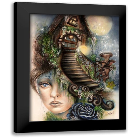 Moonlit Manor 19x24 Black Modern Framed Museum Art Print Titled - Sheena Pike Art And Illustration