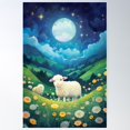 thumbnail image 1 of Moonlit Meadow Delight Poster Wall Art, Modern Wall Decor For Living Room Bedroom, 16x24 UNFRAMED, 1 of 3