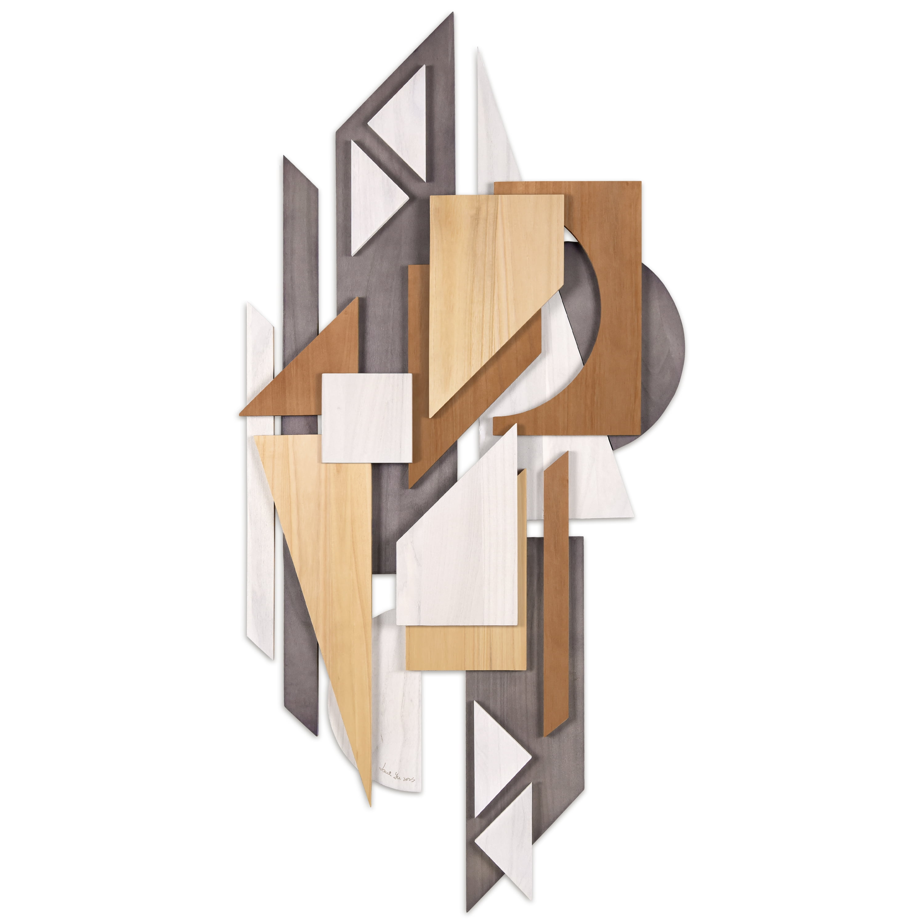 Moonlit Mist I 48" x 24" Multicolor Solid Wood Abstract Wall Art