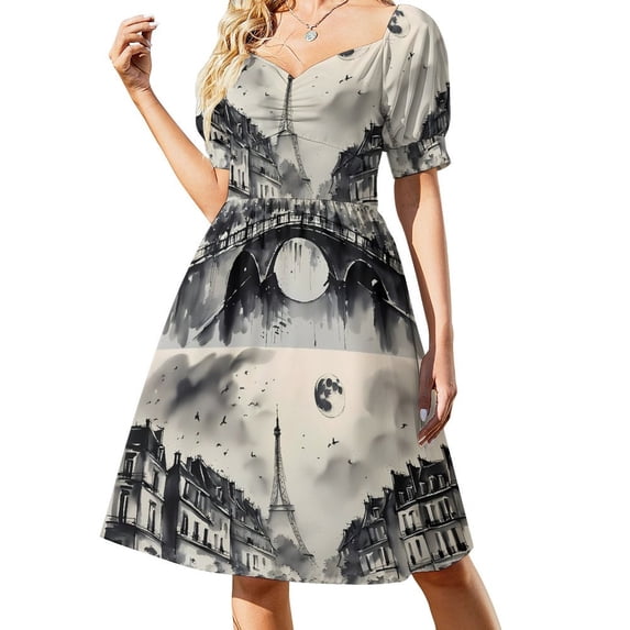 Moonlit Paris 02 Sleeveless Dress luxury evening dress woman for wedding summer dress