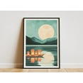 thumbnail image 1 of Moonlit River Lanterns Poster Japanese Style Art Print Asian Decor Peaceful Night Scene Calm Water Lantern Festival Floating Lights Serene, 1 of 3