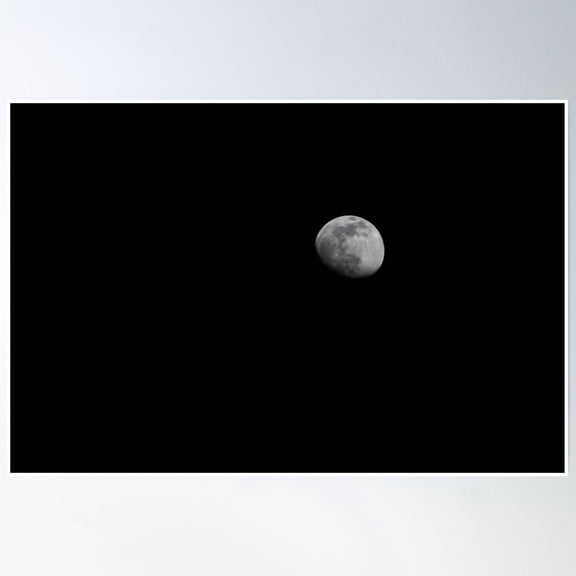 Moonlit Serenity In The Night Sky Poster Wall Art, Modern Wall Decor, 8x12 UNFRAMED