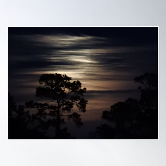 Moonlit Sky Poster Wall Art, Modern Wall Decor, 8x12 UNFRAMED