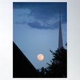 thumbnail image 1 of Moonlit Steeple Poster Wall Art, Modern Wall Decor, 24x36 UNFRAMED, 1 of 2