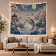 thumbnail image 1 of Moonlit Stone Arch Bridge Over Calm Water, Serene Japanese Inspired for Nature Lovers, Traditional Landscape Art Decor, Housewarming Gift Tapestry Wall Hanging for Bedroom and Living Room, 1 of 7