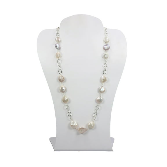 MGR! My Gems Rock Tides Pearl Necklace, Off-White Cultured Pearl, 30 Inches Chain, 1 Piece