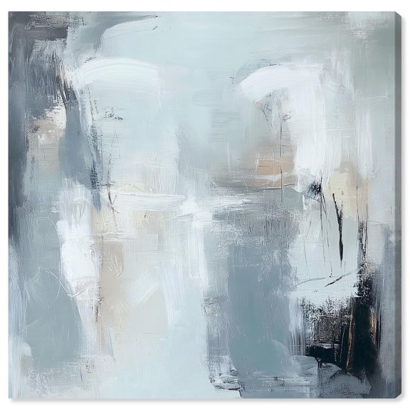 Moonlit Veil I Canvas Minimal Abstracts by Art Remedy, Gallery Wrapped, 16" x 16"