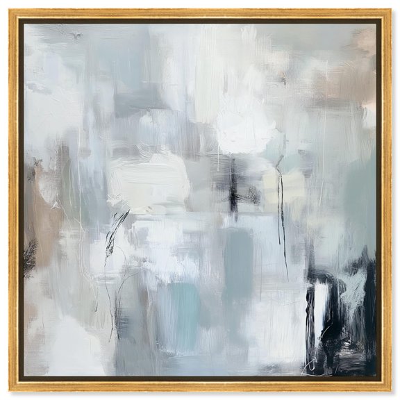 Moonlit Veil II Canvas Minimal Abstracts by Art Remedy, Gold Frame, 24" x 24"