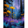 thumbnail image 1 of Moonlit Wildflower Meadow Canvas Enchanted Starry Night Fantasy Nature Bedroom Home Wall Decor, 1 of 8