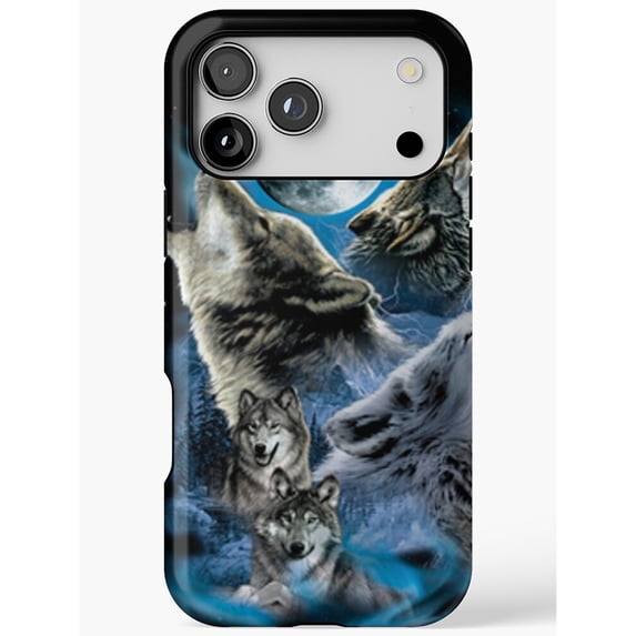 Moonlit Wolf Pack and Snowy Mountain Tough Case for Apple iPhone ...