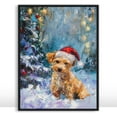 thumbnail image 1 of Moonow7 Cute Dog Christmas Wall Art Poster, Textured Oil Painting Style Art Prints of Terrier Puppy, Festive Holiday Picture for Wall Decor in Living Room, Bedroom, Entryway, Unframed Size 16x20", 1 of 13