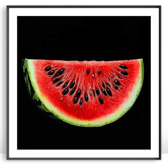 Moonow7 Watermelon Fruit Wall Art Poster, Juicy Red Food Picture for Kitchen, Dining Room, Cafe, Restaurant, Juice Bar, Modern Home Decor, Farmhouse Kitchen Prints, Unframed Size 45x45 cm / 18x18″