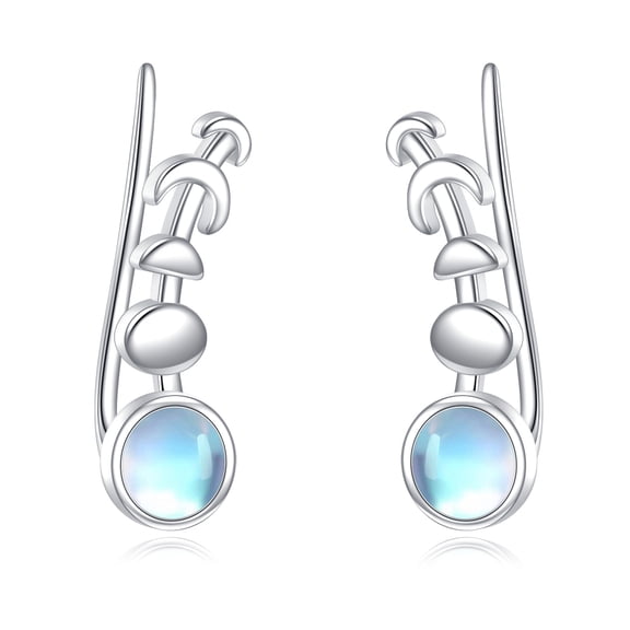 Moonphase Ear Cuffs Earrings Jewelry Gifts 925 Sterling Silver Ear Climbers Ear Crawlers for Mother