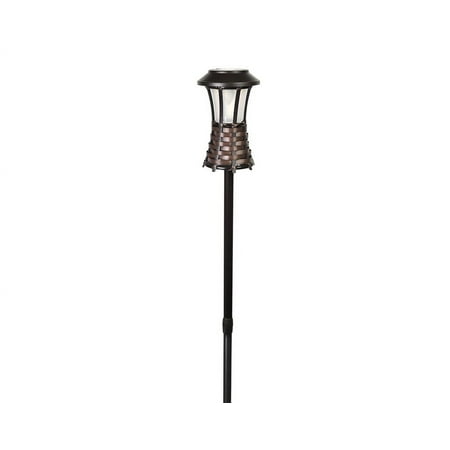 Moonrays 91205 Solar Powered Amber Led Brown Woven Party Torch or Tabletop Light