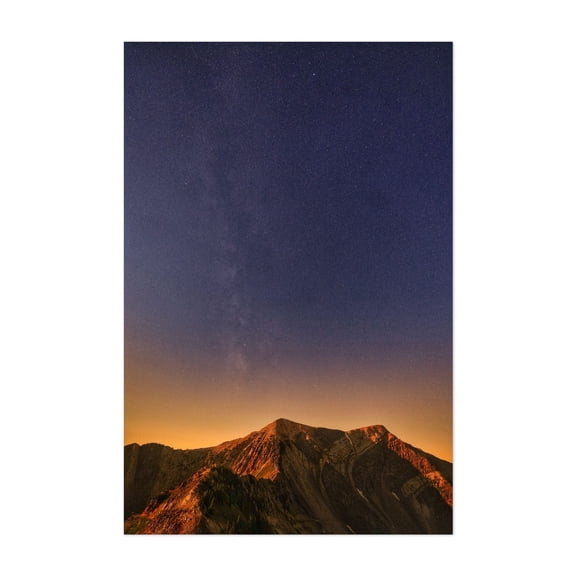 Moonrise Mountain - Utah Photography Night Sky Milky Way Stars Mountain Landscape Nature Space Unframed Wall Art Print 4 x 6 inches