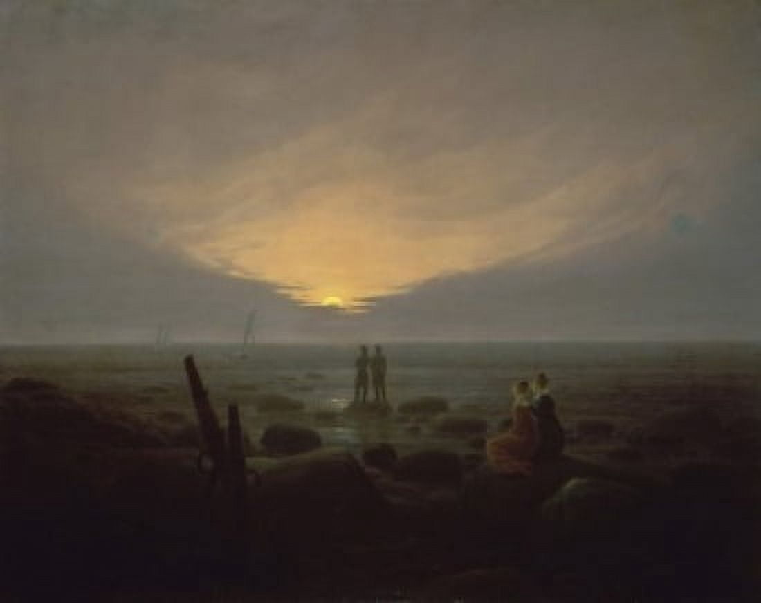 Moonrise Over the Sea 1821 Caspar David Friedrich (1774-1840German) Hermitage Museum St Petersburg Canvas Art - Caspar David Friedrich (18 x 24)