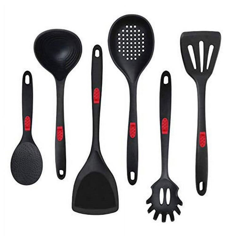 304 Stainless Steel Kitchen Cooking Utensils Set,6 PCS All Metal  Professional Cooking Tools Set,Matte Heavy Duty Cooking Utensils