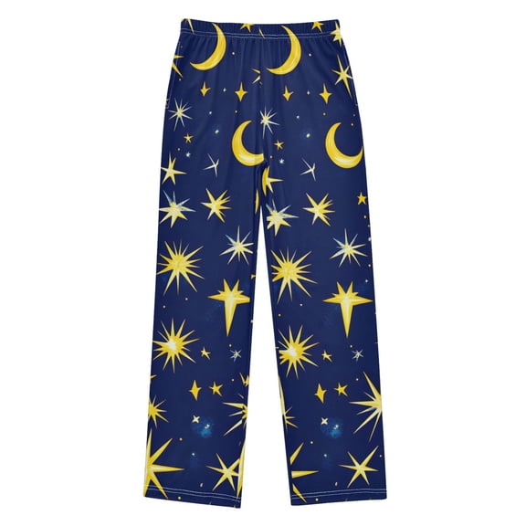 Moons and Stars Pattern Pajama Pants Soft Lightweight Lounge Pants Bottoms Sleep Pants Warm Comfy