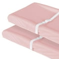 thumbnail image 1 of Moonsea 100% Cotton Fits Standard Changing Pad Soft Easy to Clean Diaper Changing Pad Cover, 2 Pack, Pink, 1 of 6