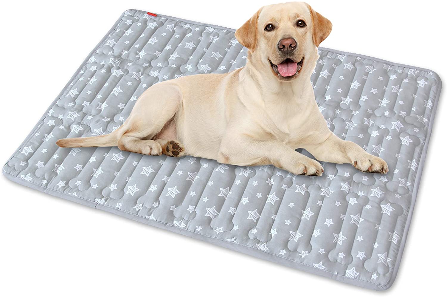 Moonsea Large 36 X 23 Dog Crate Mat, Soft Polyester Bed with Cute Stars,  Anti-Slip Bottom, Machine Washable