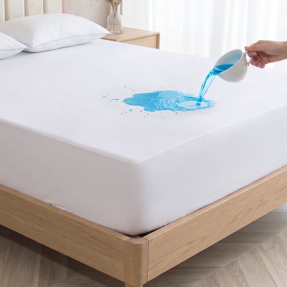 Moonsea Queen Size Mattress Protector Waterproof,Mattress Cover Protector, Smooth Top Mattress Protector for Kids, Breathable Skin Friendly and Noiseless Fitted Sheet Queen Size,Polyester