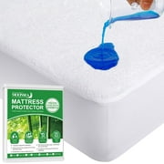 Moonsea Twin Mattress Protector Waterproof Mattress Pad Cover, Viscose Made from Bamboo Terry Soft Mattress Protector Twin Cover with Deep Pocket Fits Up to 14 Inch Mattress