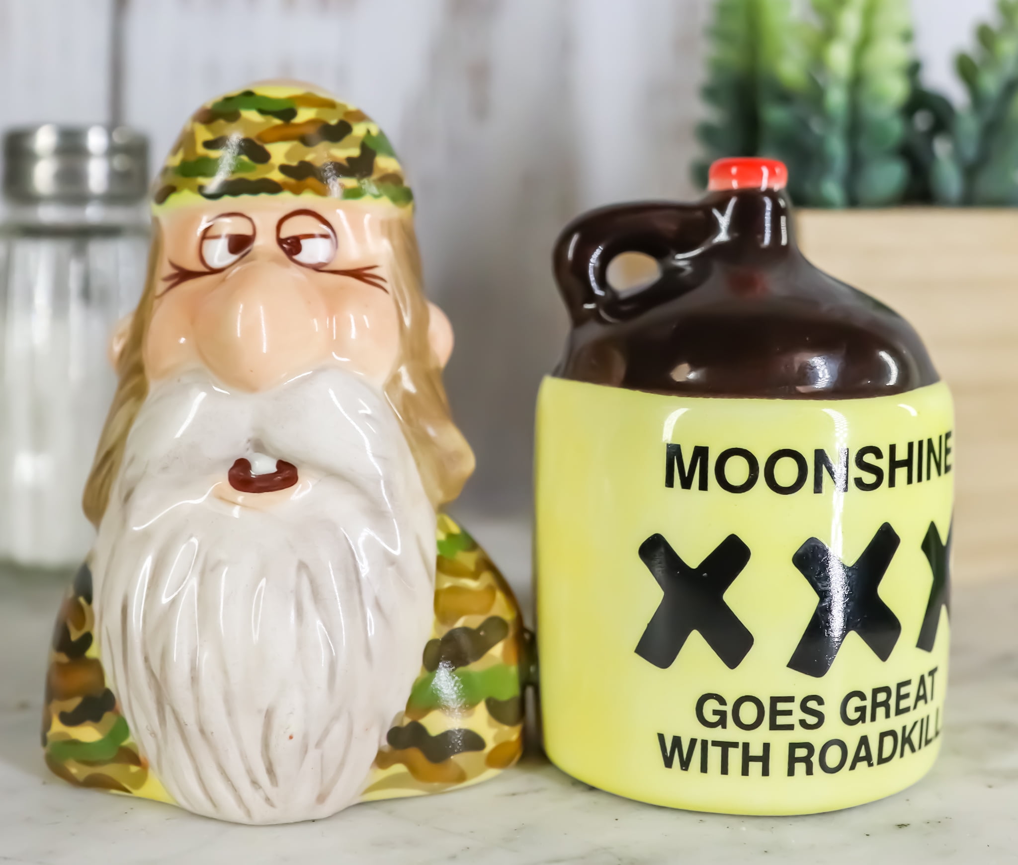 Moonshine Goes Great with Road Kill Redneck Hunter and Jug