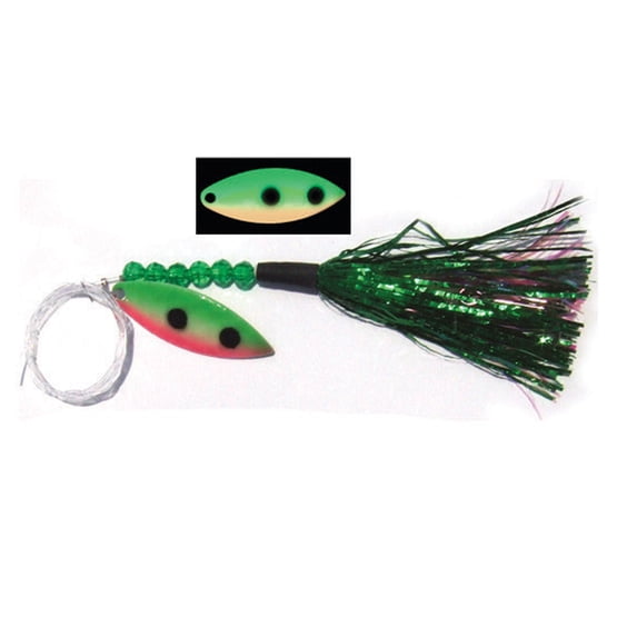 Moonshine Lures, Fly Trolling Spoon, Leader 36 inch, Atomic Melon