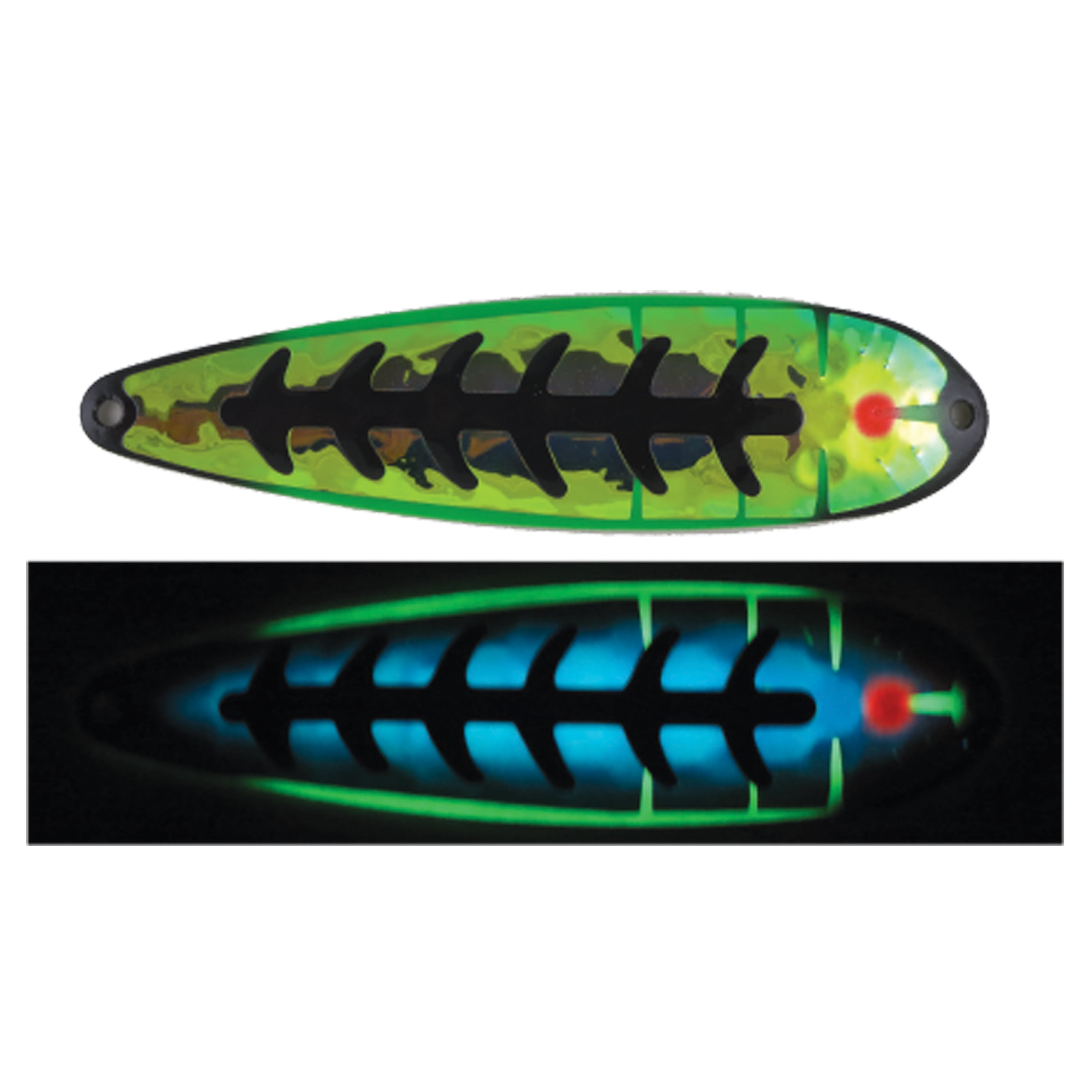 Moonshine Lures, RV Series Spoons, Magnum 5", Hulk
