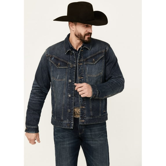 Moonshine Spirit Men's Dark Wash Rigid Old Shine Vintage Denim Jacket - MSSU24O2-DKW
