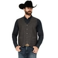 thumbnail image 1 of Moonshine Spirit Men's Herringbone Button-Down Wool Vest Grey   US, 1 of 4
