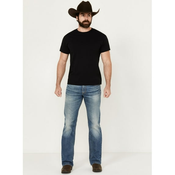 Moonshine Spirit Men's White Lightning Wash Hutch Slim Bootcut Stretch Denim - MSSP24J46-MDW 33W x 36L US